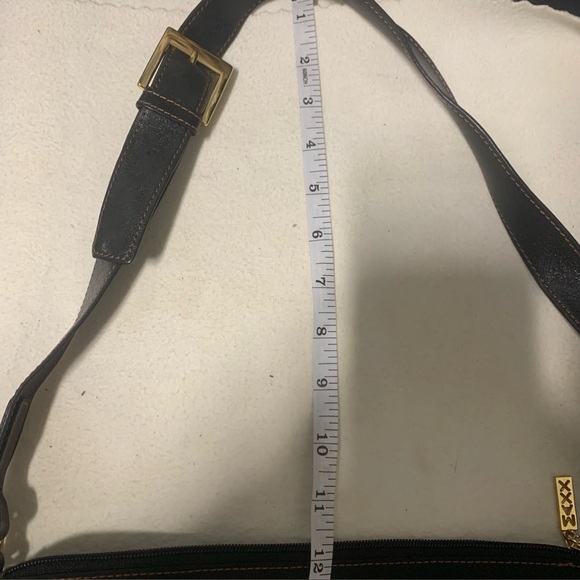 Maxx New York Handbag Medium Black Fabric/Leather Strap Trim Gold Hardware - Picture 7 of 16